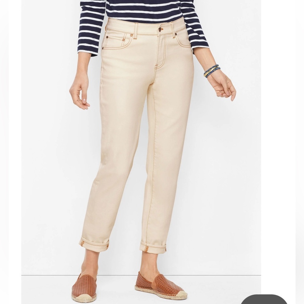 Talbots Women's Straight Leg Jeans in Cream